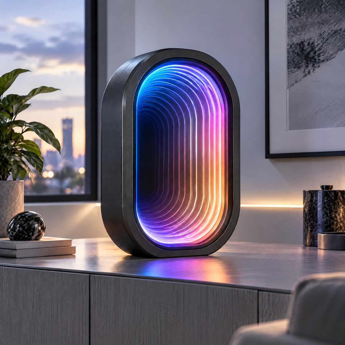 Elvoriad™ Portal Frame Smart Accent Lamp – Layered LED Infinity-Style Decorative Light