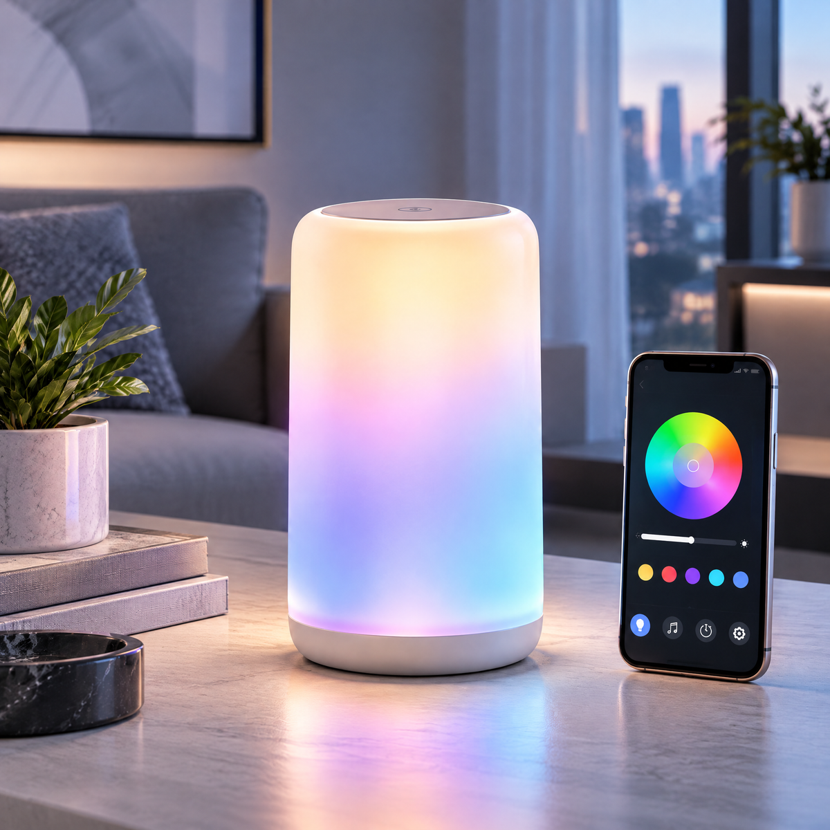 Elvoriad™ Veil Glow Smart Ambient Lamp – RGB Color Mood Light with App & Touch Control