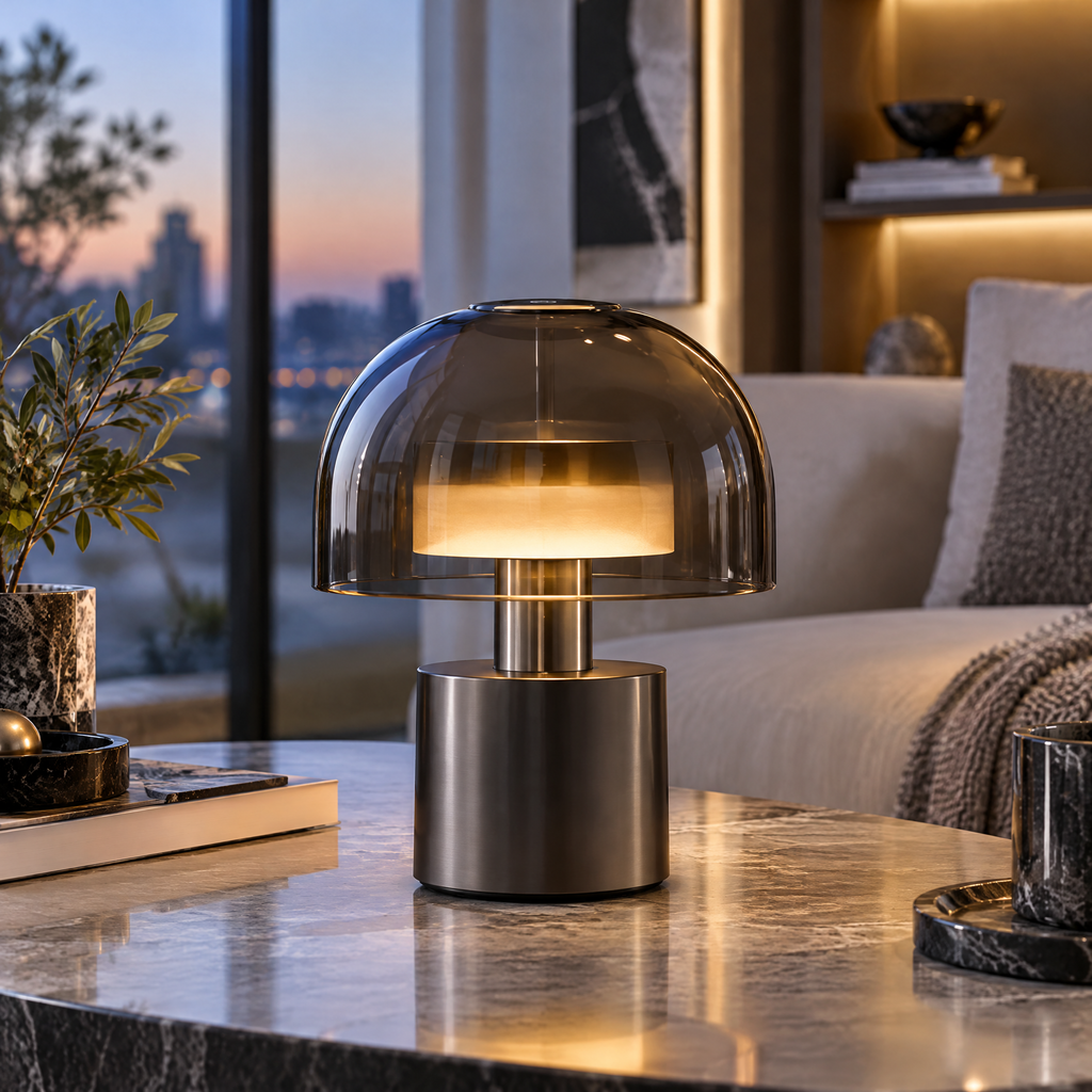 Elvoriad™ Nocturne Dome Cordless LED Table Lamp – Rechargeable 3-Level Touch Accent Light