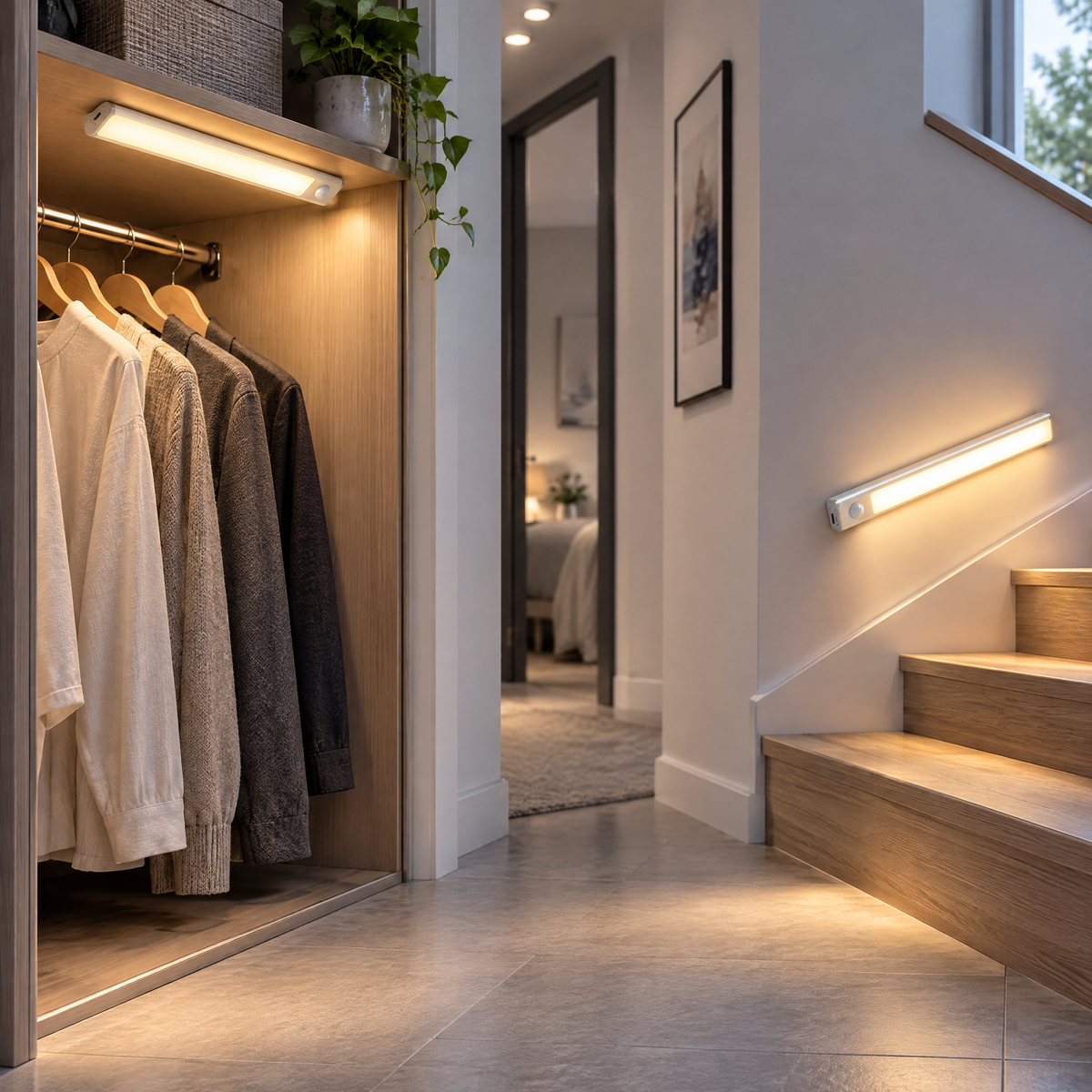 Elvoriad™ PathSense Magnetic Motion Sensor Light – Rechargeable LED Hallway & Closet Light 2-Pack