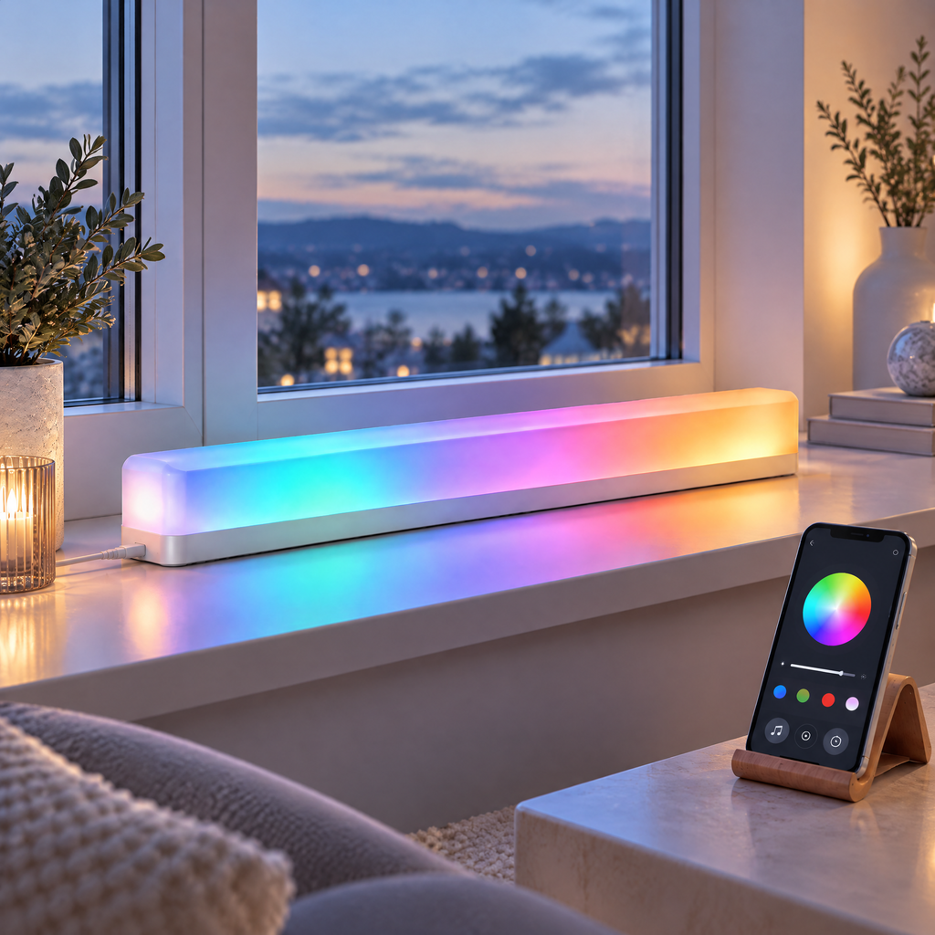 Elvoriad™ Aurora Window Glow – Smart RGB Holiday Window & Shelf Light Bar