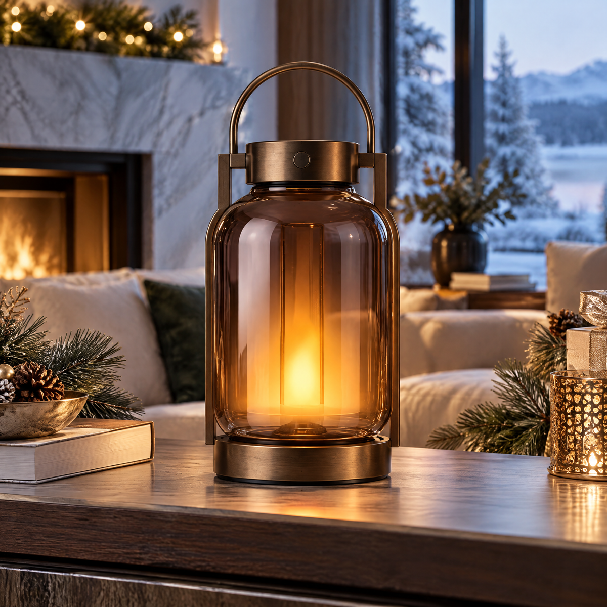 Elvoriad™ Hearthlight Rechargeable Holiday Lantern – Smart Flicker LED Decorative Lamp